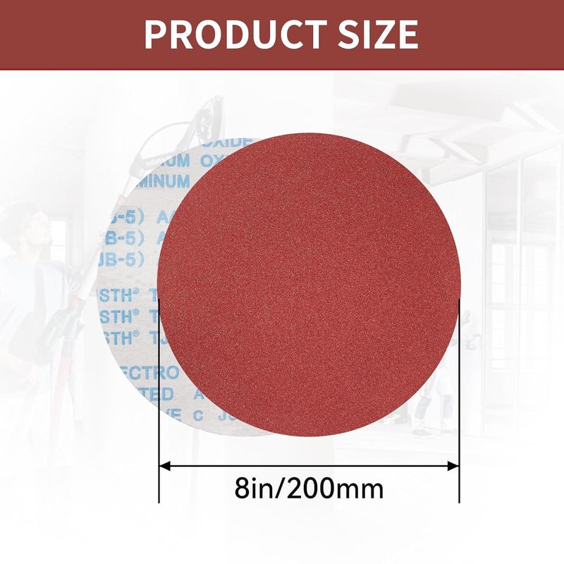 SenmaiTools 18 PCS 8" PSA Sanding Discs - 3 Each of 40 80 120 180 240 320 Grit - 8 Inch Self Adhesive Stickyback Sandpaper Discs for 8inch Sander, Sand Automotive Car Paint, Woodworking Wood, Metal - Image 5